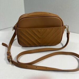 Lola Mae quilted cross body bag, light brown / caramel color